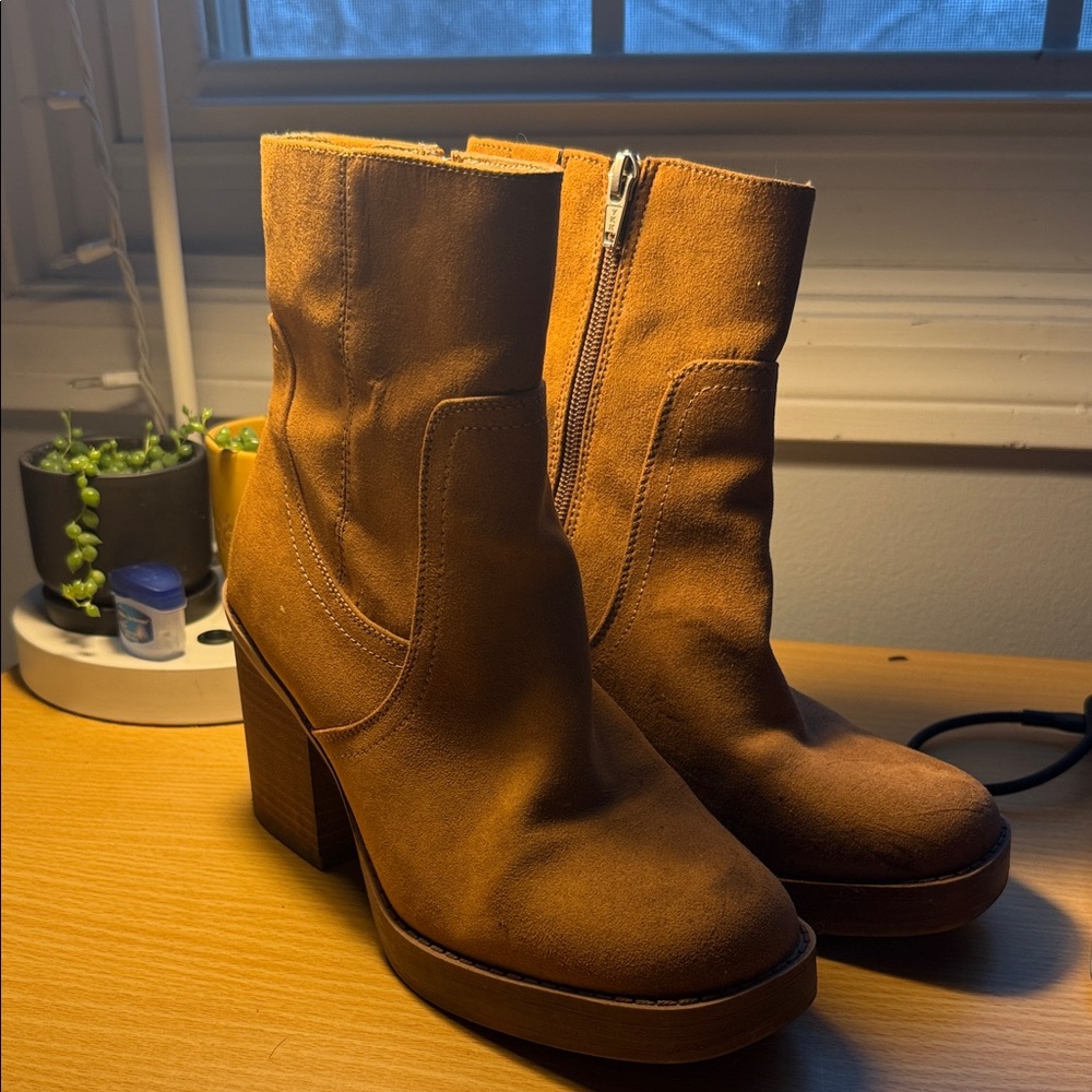 Brown Heeled Boots
